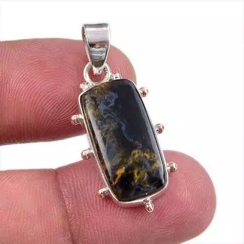 Natural Pietersite Gemstone 925 Solid Sterling Silver Jewelry Pendant 1.25 k4z55