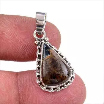 Natural Pietersite Gemstone 925 Solid Sterling Silver Jewelry Pendant 1.25 Q4l47