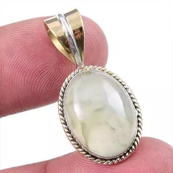 Natural Pietersite Gemstone 925 Solid Sterling Silver TwoTone Pendant 1.25 W4e76