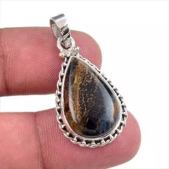 Natural Pietersite Gemstone 925 Solid Sterling Silver Jewelry Pendant 1.25 U9r93
