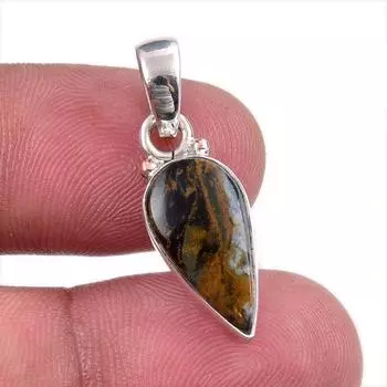 Natural Pietersite Gemstone 925 Solid Sterling Silver Jewelry Pendant 1.25 a0E57