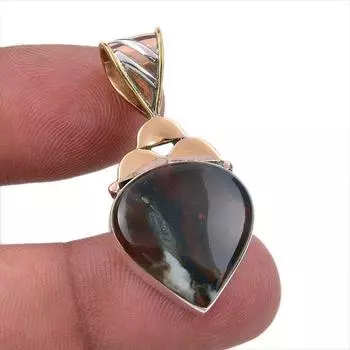 Natural Pietersite Gemstone 925 Solid Sterling Silver TwoTone Pendant 1.50 n4r34
