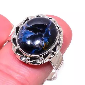 Natural Pietersite Gemstone Handmade 925 Solid Sterling Silver Ring S.9.5 u8O42