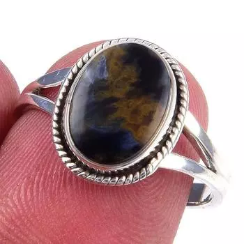 Natural Pietersite Gemstone Handmade 925 Solid Sterling Silver Ring Size 8 V6l29