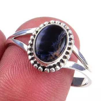 Natural Pietersite Gemstone Handmade 925 Solid Sterling Silver Ring S.9.5 N1v87