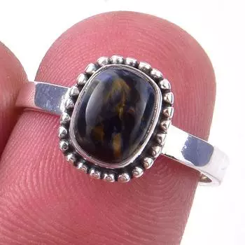 Natural Pietersite Gemstone Handmade 925 Solid Sterling Silver Ring Size 7 G8s56
