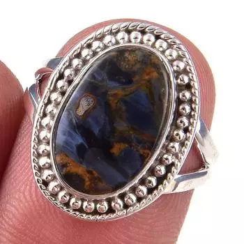 Natural Pietersite Gemstone Handmade 925 Solid Sterling Silver Ring Size 6 u2Q91