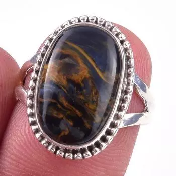 Natural Pietersite Gemstone Handmade 925 Solid Sterling Silver Ring Size 6 F9N32