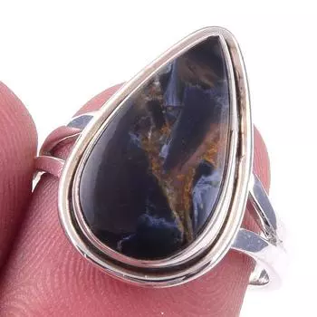Natural Pietersite Gemstone Handmade 925 Solid Sterling Silver Ring Size 7 I5w18