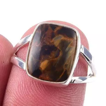 Natural Pietersite Gemstone Handmade 925 Solid Sterling Silver Ring Size 7 v5Q38