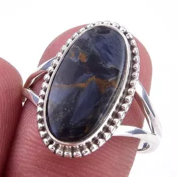 Natural Pietersite Gemstone Handmade 925 Solid Sterling Silver Ring Size 8 O8Q40