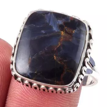 Natural Pietersite Gemstone Handmade 925 Solid Sterling Silver Ring Size 9 S8m11