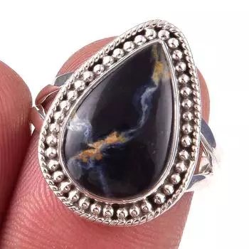 Natural Pietersite Gemstone Handmade 925 Solid Sterling Silver Ring Size 7 b3p13