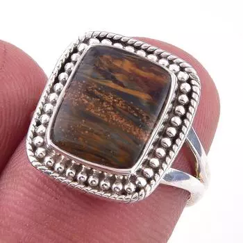 Natural Pietersite Gemstone Handmade 925 Solid Sterling Silver Ring Size 6 s0W93