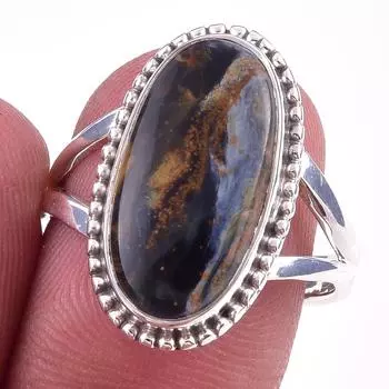 Natural Pietersite Gemstone Handmade 925 Solid Sterling Silver Ring Size 8 C4g92