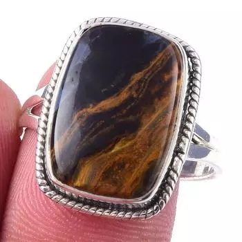 Natural Pietersite Gemstone Handmade 925 Solid Sterling Silver Ring Size 9 H9q52