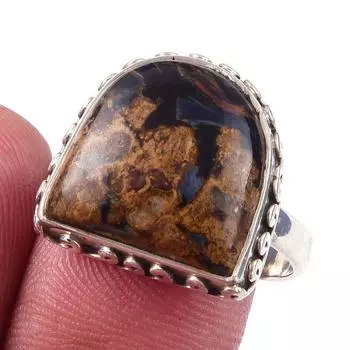 Natural Pietersite Gemstone Handmade 925 Solid Sterling Silver Ring Size 9 h8Q47