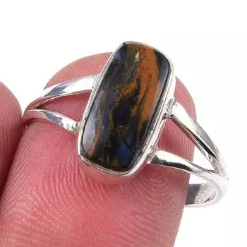 Natural Pietersite Gemstone Handmade 925 Solid Sterling Silver Ring Size 9 K0V94