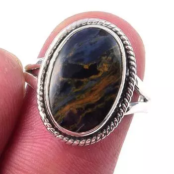 Natural Pietersite Gemstone Handmade 925 Solid Sterling Silver Ring Size 7 C6u89