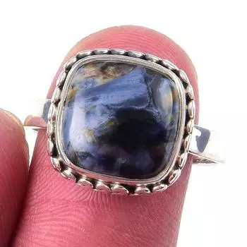 Natural Pietersite Gemstone Handmade 925 Solid Sterling Silver Ring Size 9 y0w38