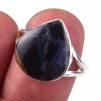 Natural Pietersite Gemstone Handmade 925 Solid Sterling Silver Ring Size 9 o3Y14