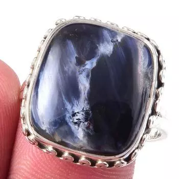 Natural Pietersite Gemstone Handmade 925 Solid Sterling Silver Ring S.9.5 J6o44