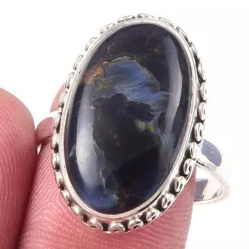 Natural Pietersite Gemstone Handmade 925 Solid Sterling Silver Ring Size 9 G5p38