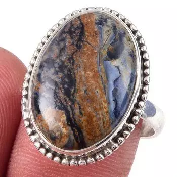 Natural Pietersite Gemstone Handmade 925 Solid Sterling Silver Ring Size 8 O5v16