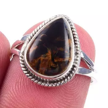 Natural Pietersite Gemstone Handmade 925 Solid Sterling Silver Ring Size 6 s5s18