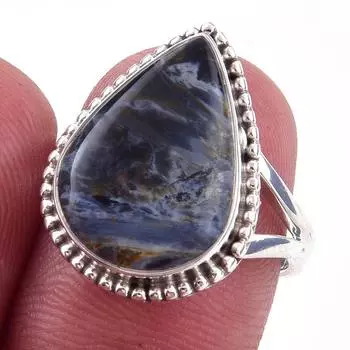 Natural Pietersite Gemstone Handmade 925 Solid Sterling Silver Ring Size 7 f9l38