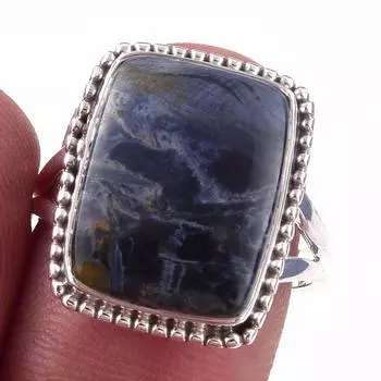 Natural Pietersite Gemstone Handmade 925 Solid Sterling Silver Ring Size 8 v2h55