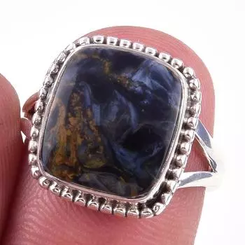Natural Pietersite Gemstone Handmade 925 Solid Sterling Silver Ring Size 6 Q8Z33