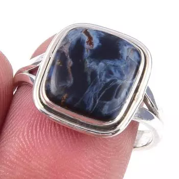 Natural Pietersite Gemstone Handmade 925 Solid Sterling Silver Ring Size 8 m6C05