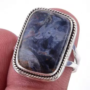 Natural Pietersite Gemstone Handmade 925 Solid Sterling Silver Ring Size 7 E3W23