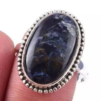 Natural Pietersite Gemstone Handmade 925 Solid Sterling Silver Ring Size 9 q5i05