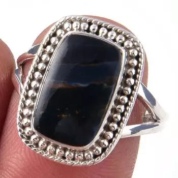 Natural Pietersite Gemstone Handmade 925 Solid Sterling Silver Ring Size 8 u1B39