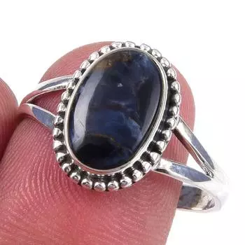 Natural Pietersite Gemstone Handmade 925 Solid Sterling Silver Ring Size 9 G4u77