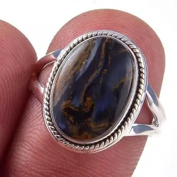 Natural Pietersite Gemstone Handmade 925 Solid Sterling Silver Ring Size 7 G4d37