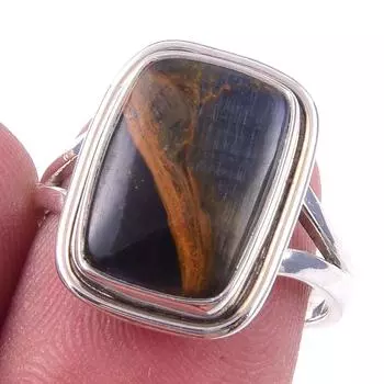 Natural Pietersite Gemstone Handmade 925 Solid Sterling Silver Ring Size 7 F8J92