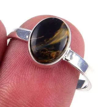 Natural Pietersite Gemstone Handmade 925 Solid Sterling Silver Ring Size 9 N8l05
