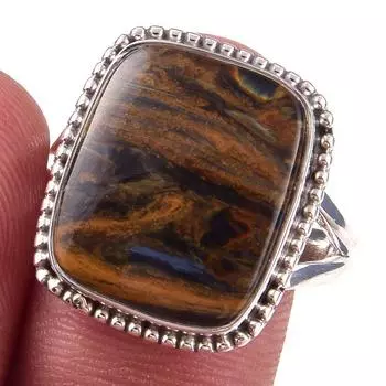 Natural Pietersite Gemstone Handmade 925 Solid Sterling Silver Ring Size 10 s9o30