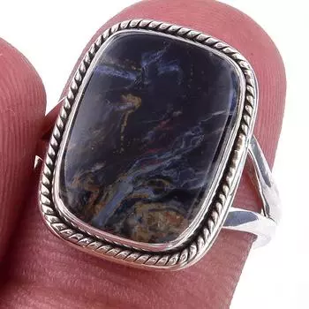 Natural Pietersite Gemstone Handmade 925 Solid Sterling Silver Ring Size 7 P9e45