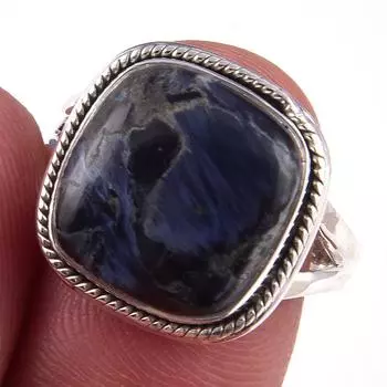 Natural Pietersite Gemstone Handmade 925 Solid Sterling Silver Ring Size 8 c0B60
