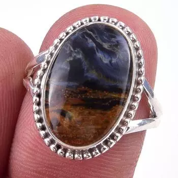 Natural Pietersite Gemstone Handmade 925 Solid Sterling Silver Ring Size 7 O7d65