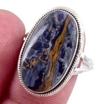 Natural Pietersite Gemstone Handmade 925 Solid Sterling Silver Ring Size 9 v4z83