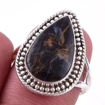 Natural Pietersite Gemstone Handmade 925 Solid Sterling Silver Ring Size 7 Q9t70
