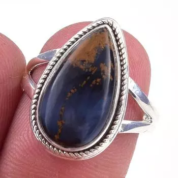 Natural Pietersite Gemstone Handmade 925 Solid Sterling Silver Ring S.6.5 V4G15