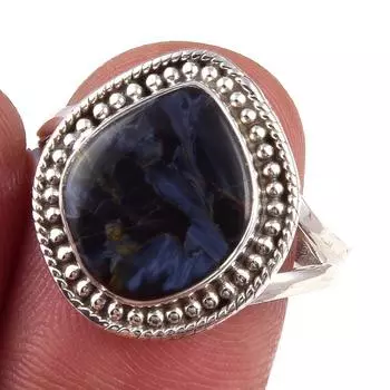 Natural Pietersite Gemstone Handmade 925 Solid Sterling Silver Ring Size 9 q0l49