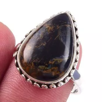 Natural Pietersite Gemstone Handmade 925 Solid Sterling Silver Ring Size 9 U5m38