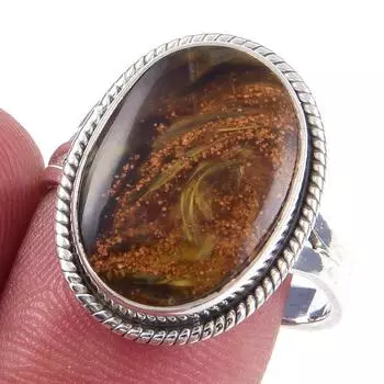 Natural Pietersite Gemstone Handmade 925 Solid Sterling Silver Ring Size 9 r1S28